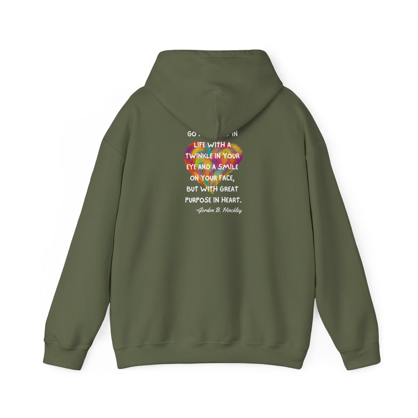 Go With Purpose In Heart Heavy Blend™ Hooded Sweatshirt