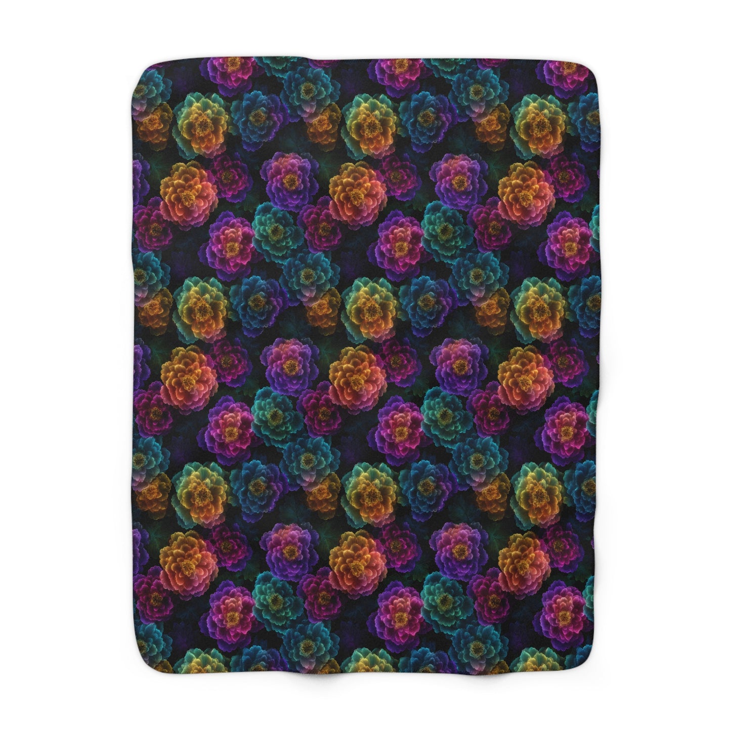 Neon Whisper Blooms Fleece Blanket