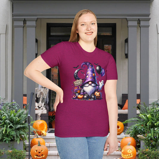 Trick or Treat Witchy Gnome Adult T-shirt