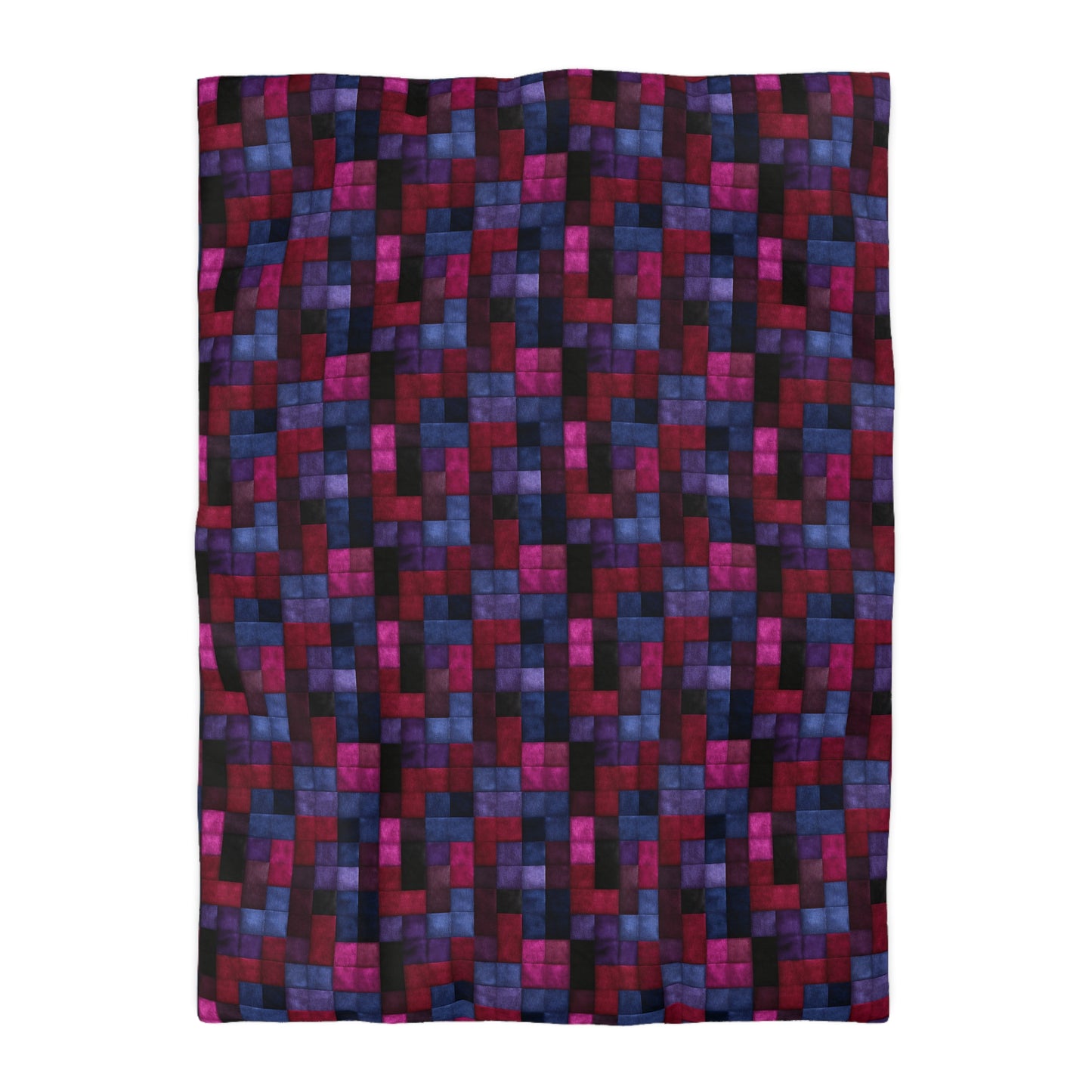 Velvet Mosaic Print Microfiber Duvet Cover