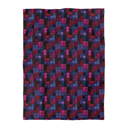 Velvet Mosaic Print Microfiber Duvet Cover