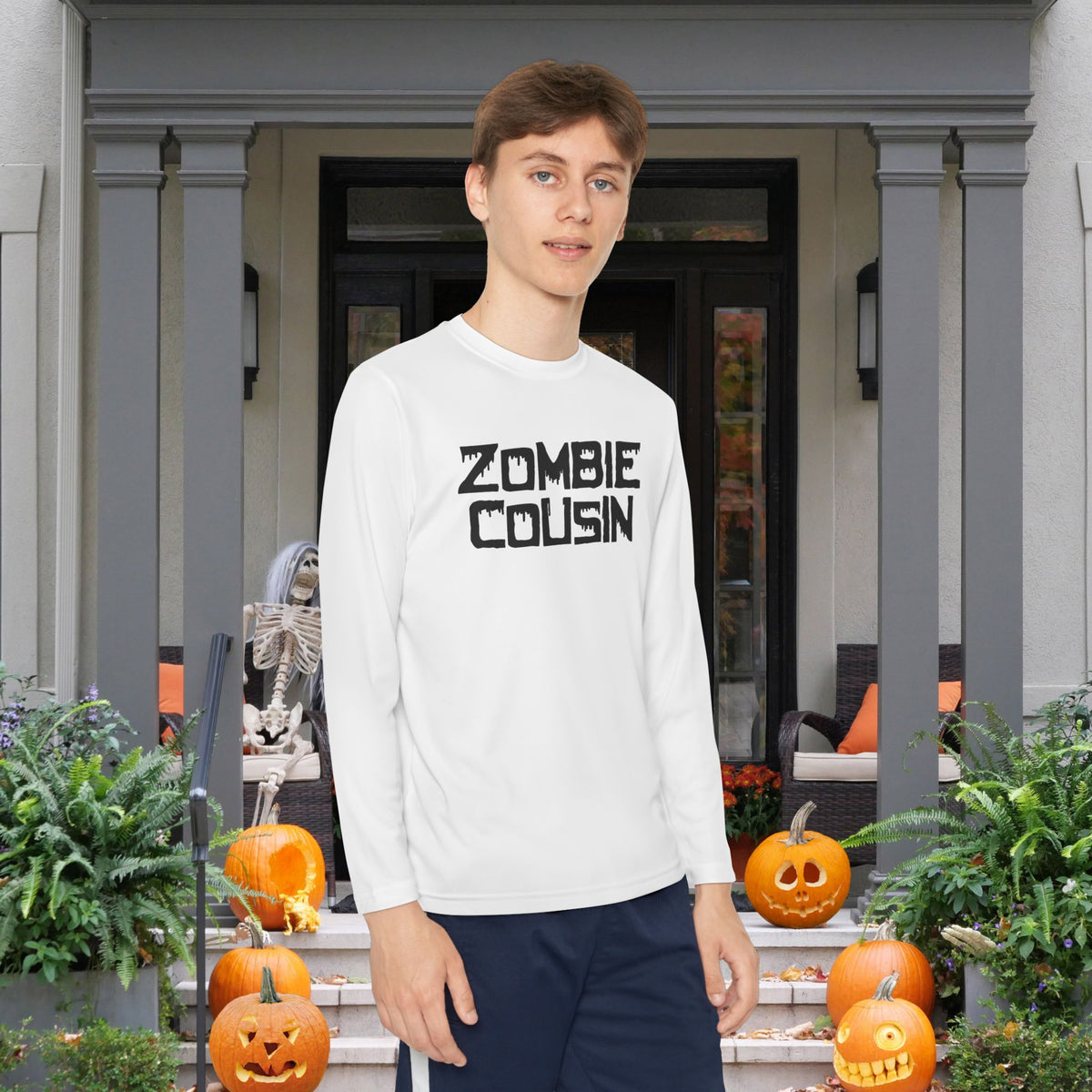 ""Zombie Cousin Youth Long Sleeve Tee