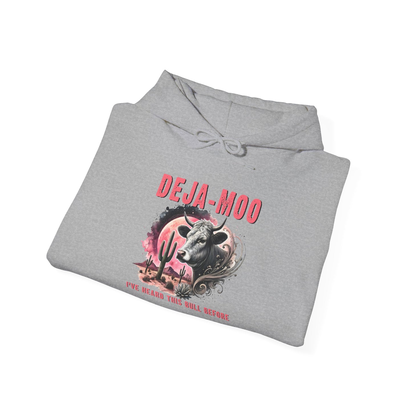 Deja Moo I've Heard This Bull Before Heavy Blend™ Hooded Sweatshirt