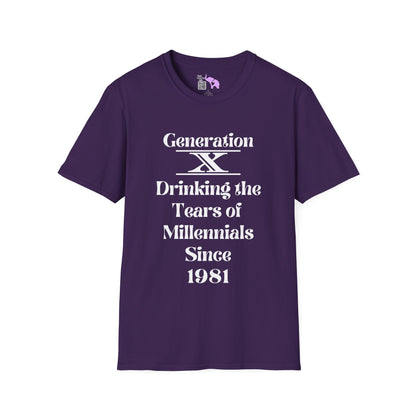 GenX Drinking Millennial Tears Adult T-shirt