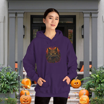 Creepy Black Cat Heavy Blend™ Hooded Sweatshirt
