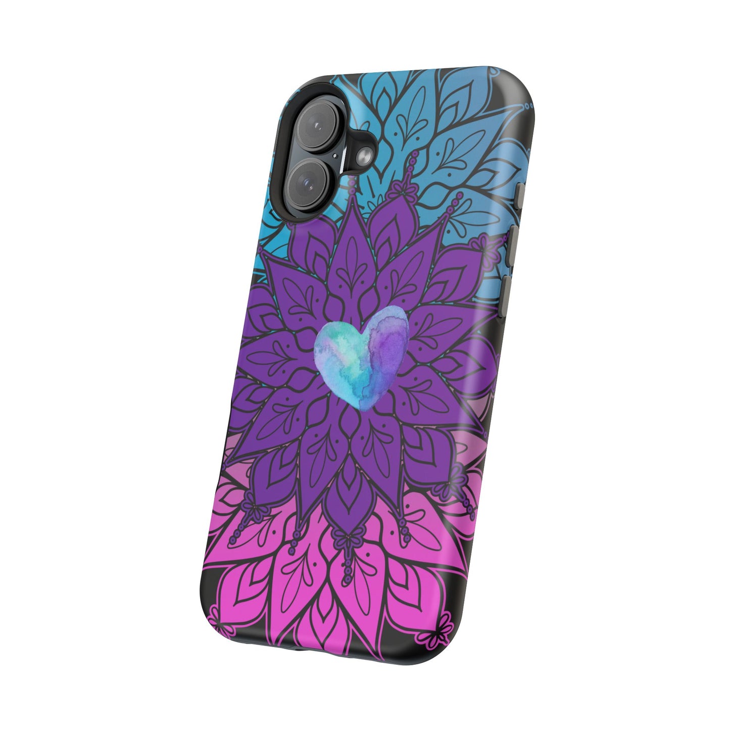 Colorful Mandala w/Heart MagSafe® Compatible Tough Case for iPhone