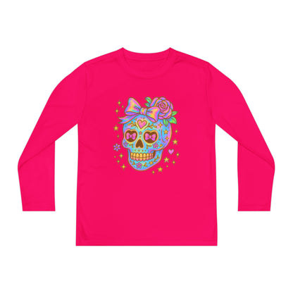 Neon Sugar Skull Youth Long Sleeve Tee