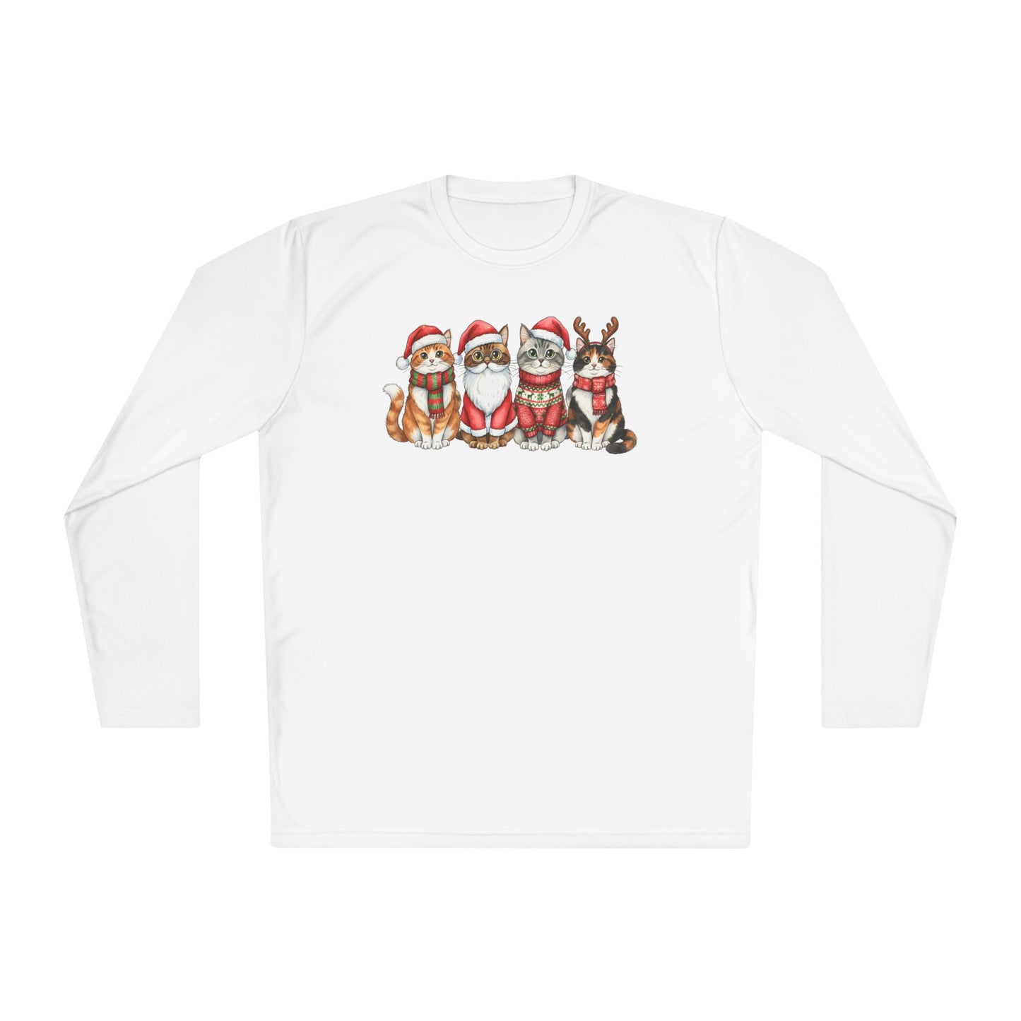 Santa Claus Cats Adult Long Sleeve Tee