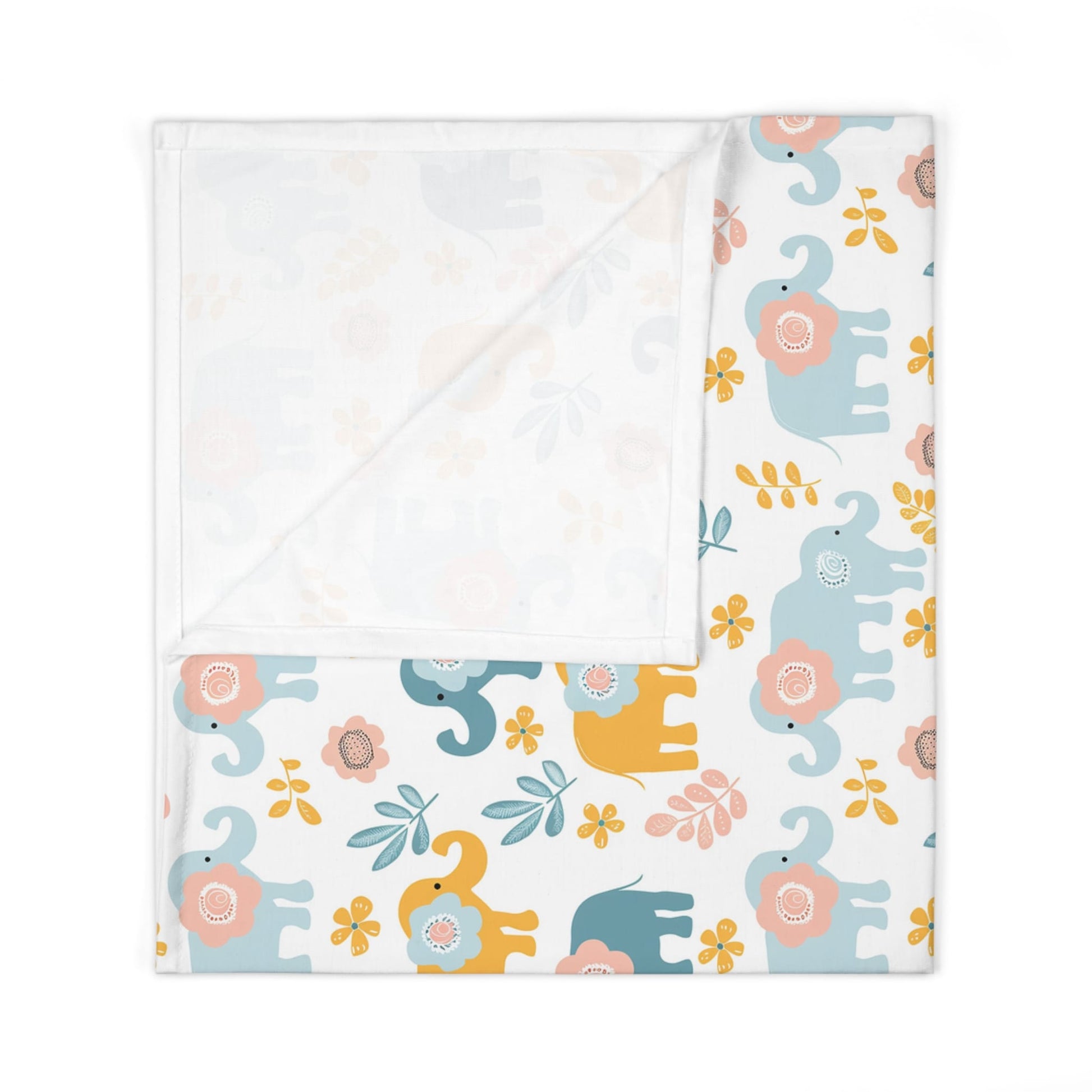 Elephants in Bloom Baby Swaddle Blanket
