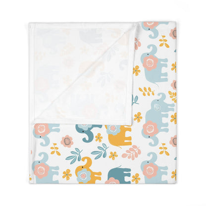 Elephants in Bloom Baby Swaddle Blanket