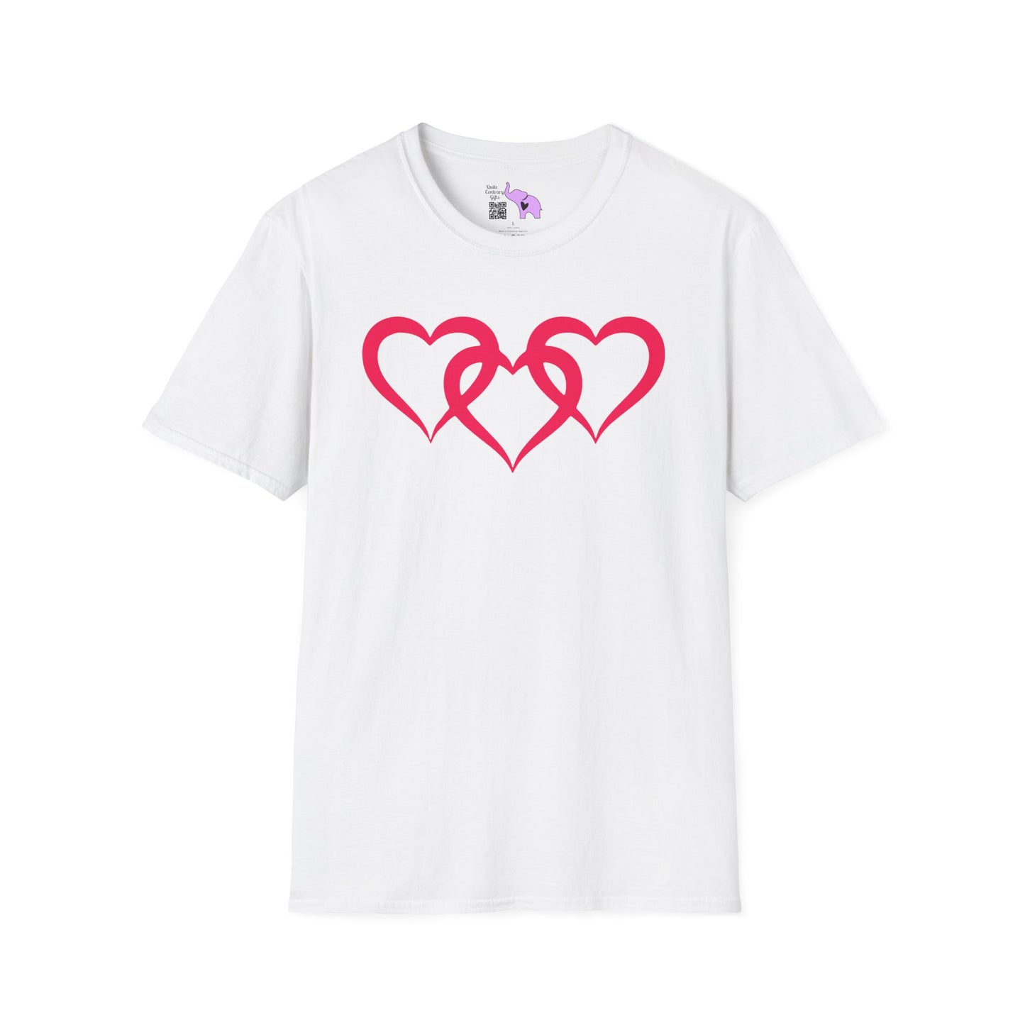 Triple Heart Adult Unisex Tshirt