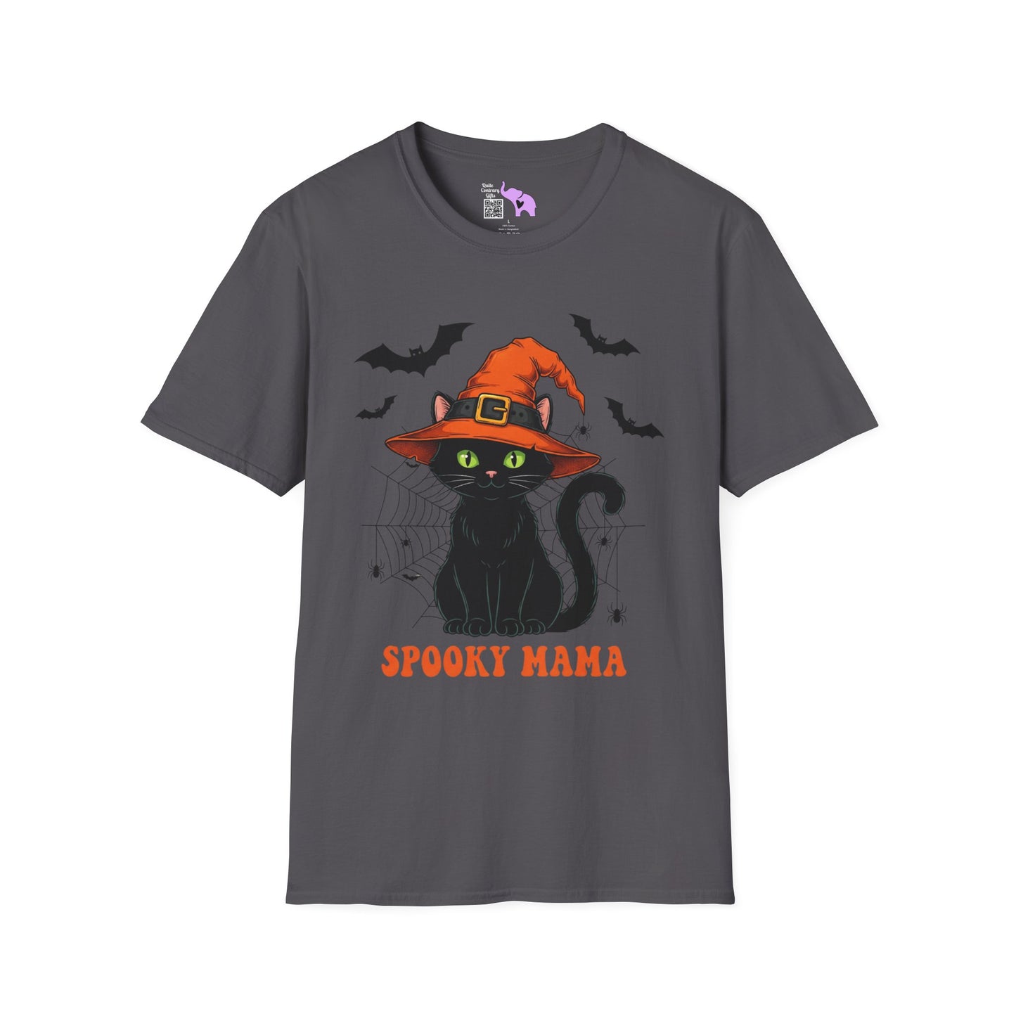 Spooky Mama (Black Catl) Adult T-shirt