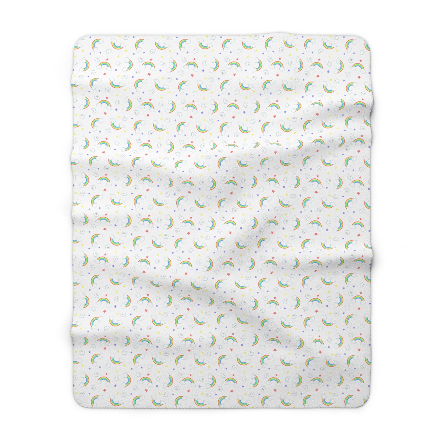 Rainbow Smiles & Stars Fleece Blanket