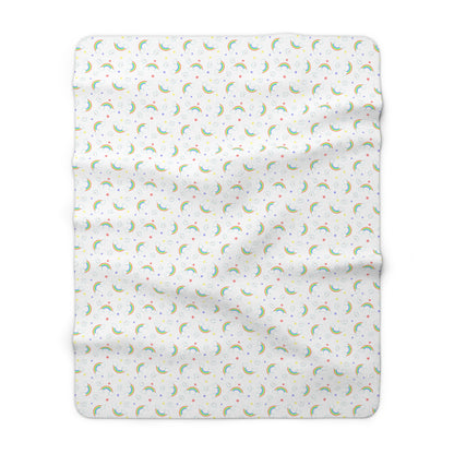 Rainbow Smiles & Stars Fleece Blanket
