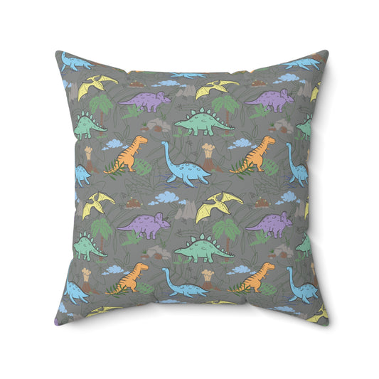 Prehistoric Playtime Throw Pillow