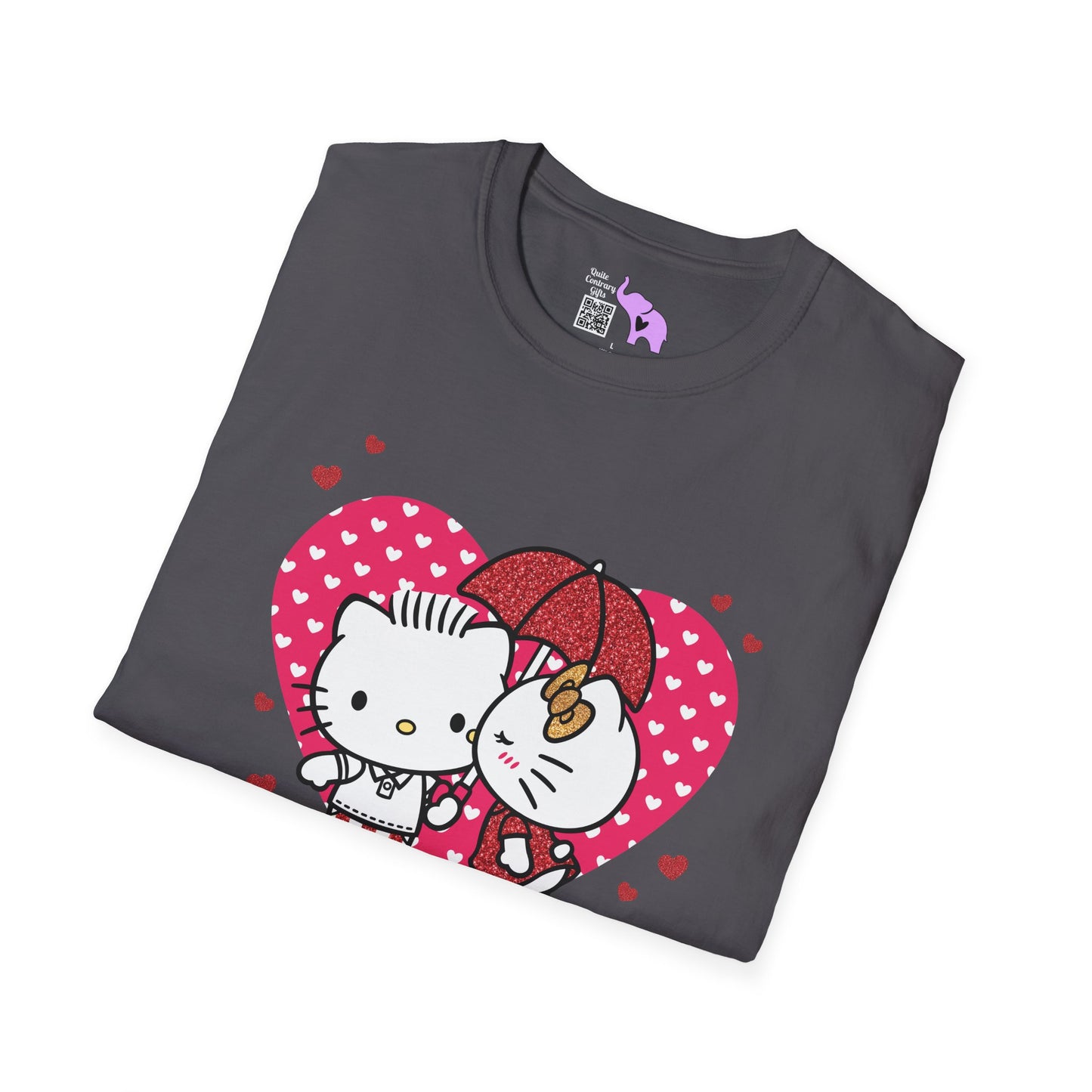 Valentines Hello Kitty Couple Adult T-shirt
