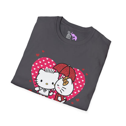 Valentines Hello Kitty Couple Adult T-shirt
