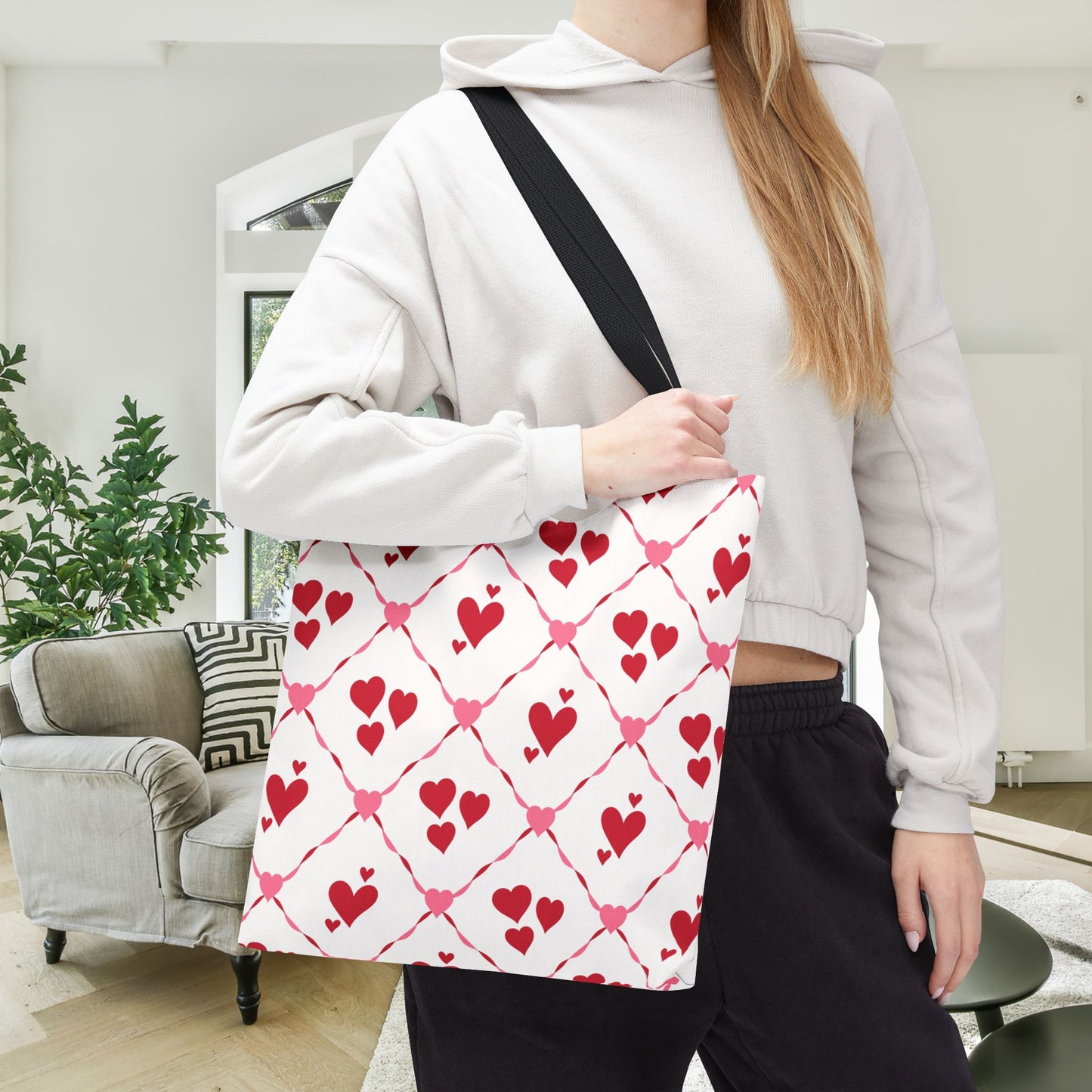 Cupid’s Lattice Canvas Tote Bag