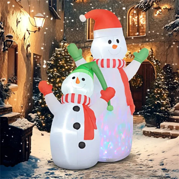 Christmas Inflatable Snowmen Duo with LED Lights