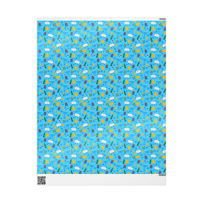 Illuminated Symbols Hanukkah Wrapping Paper