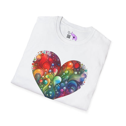 Color Burst Heart Adult T-shirt