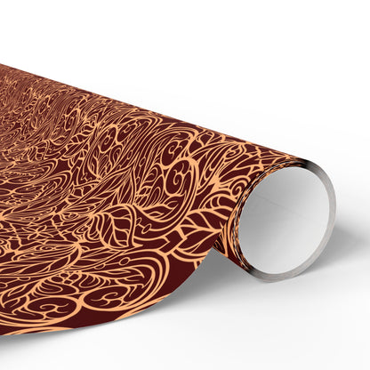Golden Crimson Mandala Wrapping Paper