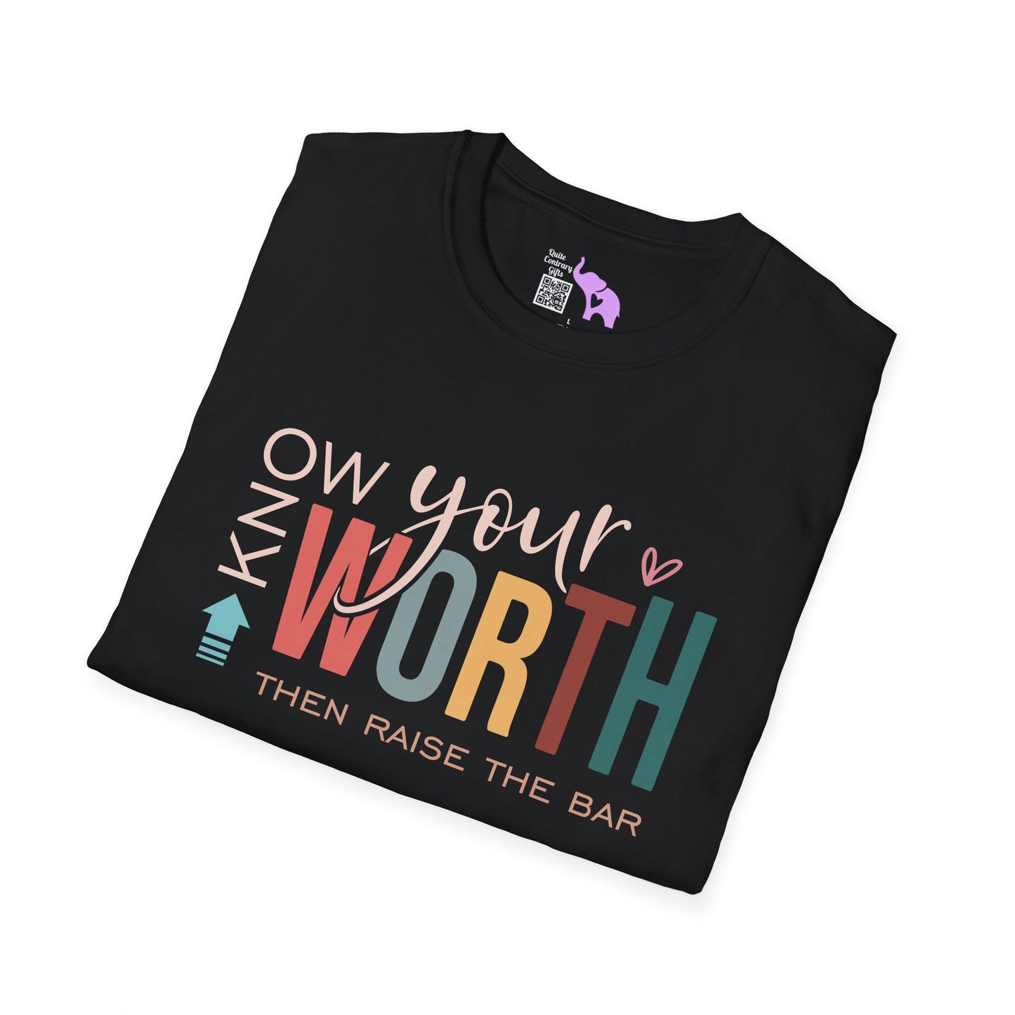 Know Your Worth Then Raise The Bar Adult T-shirt