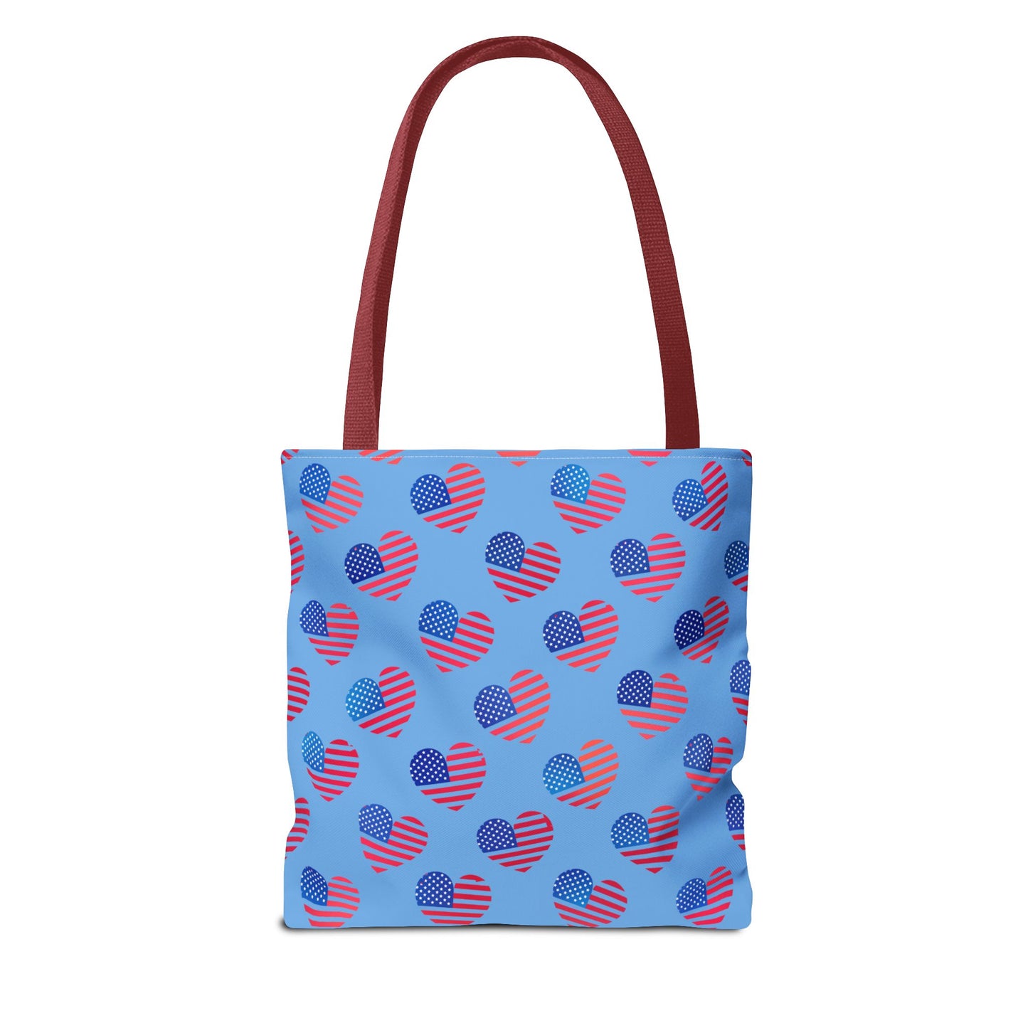 American Flag Hearts Canvas Tote Bag