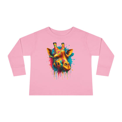 Colorful Giraffe Toddler Long Sleeve Tee