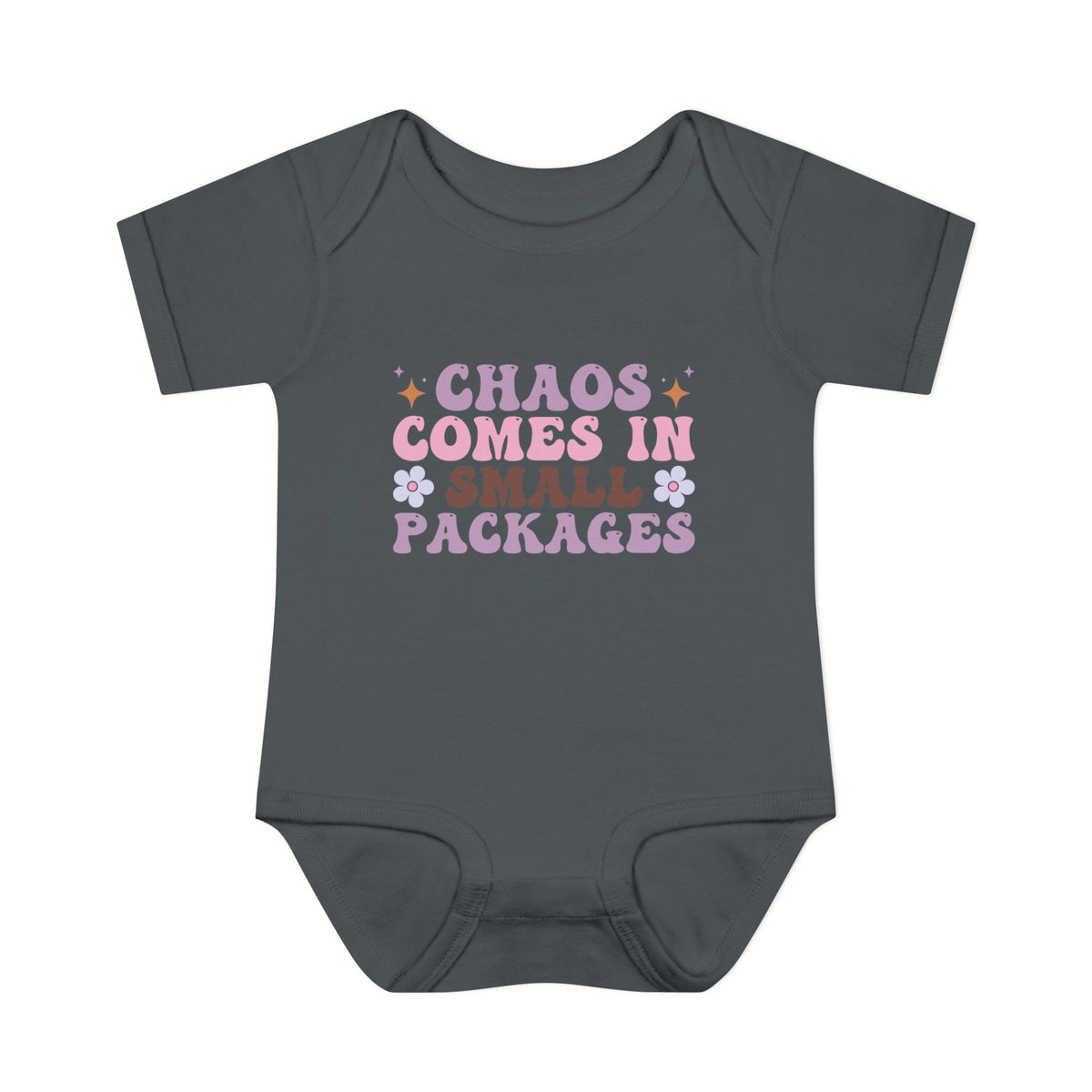 Chaos Comes In Small Packages Baby Rib Bodysuit