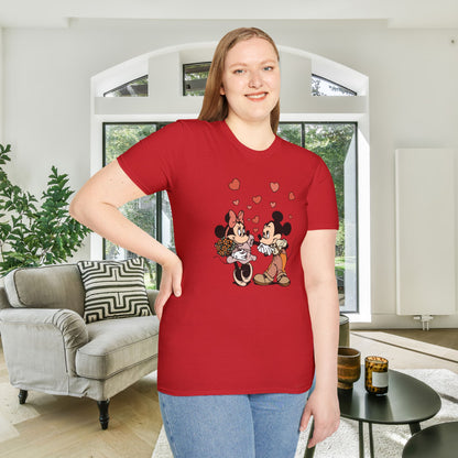 Valentine Mickey Loves Minnie Adult Tshirt