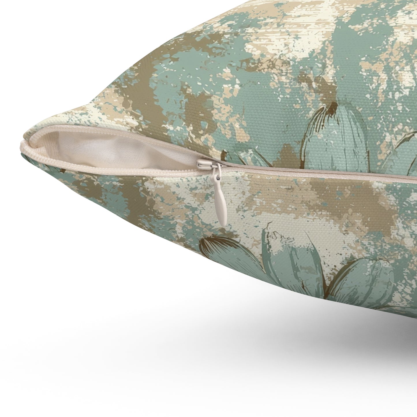 Rustic Teal Daisy Throw Pillow