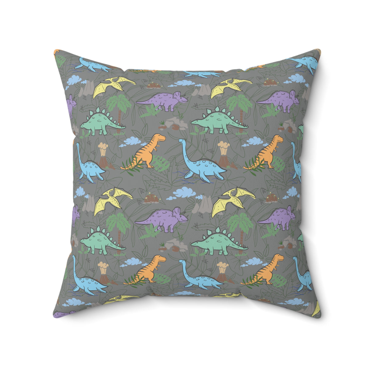 Prehistoric Playtime Throw Pillow