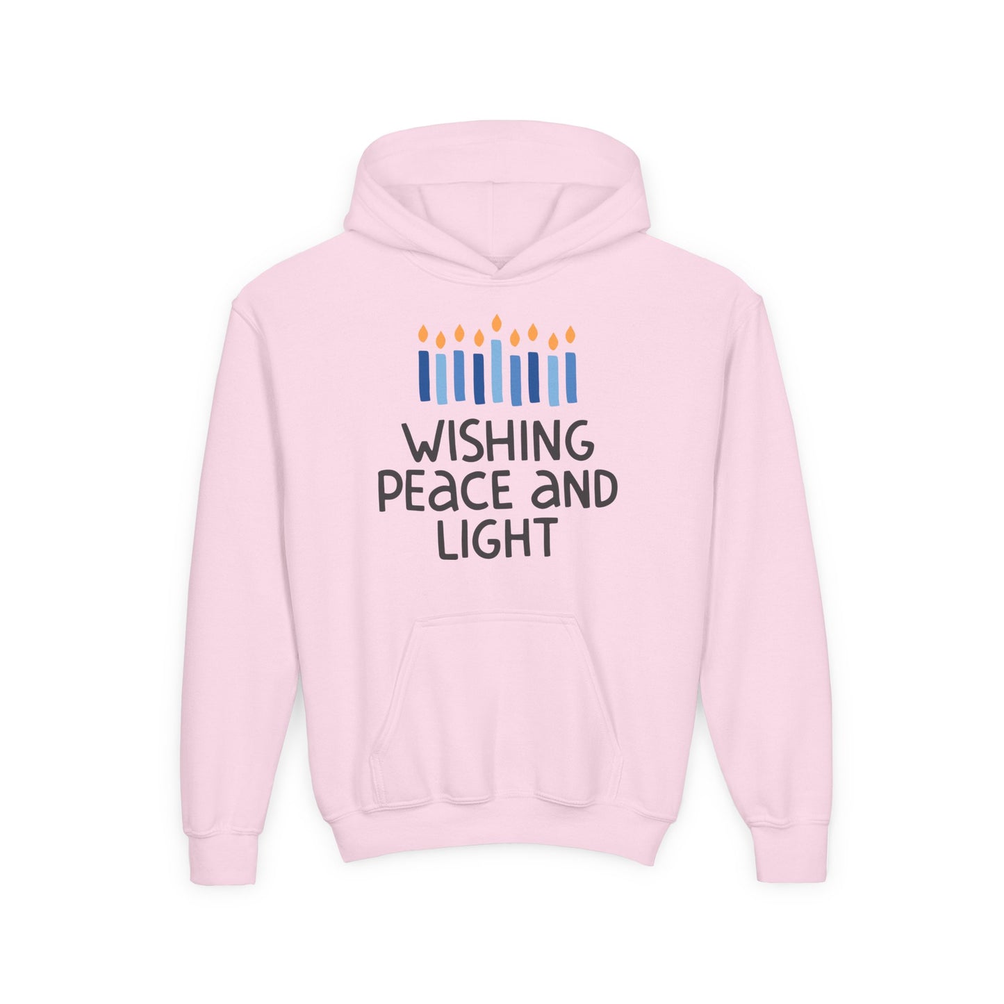 Hanukkah Wishing Peace & Light Youth Hoodie