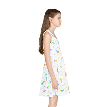 Rainbow Smiles & Stars Girls' Sleeveless Sundress