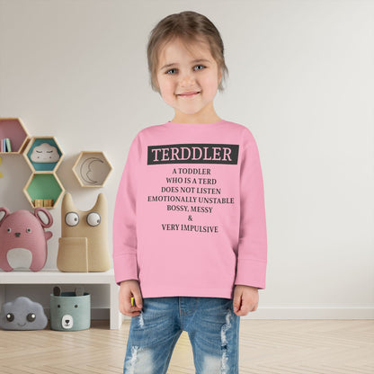 ""Terddler Definition Toddler Long Sleeve Tee