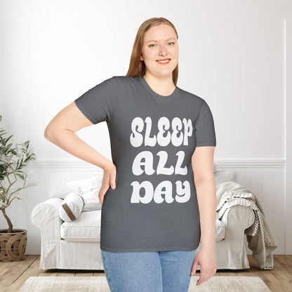 Sleep All Day Adult T-shirt