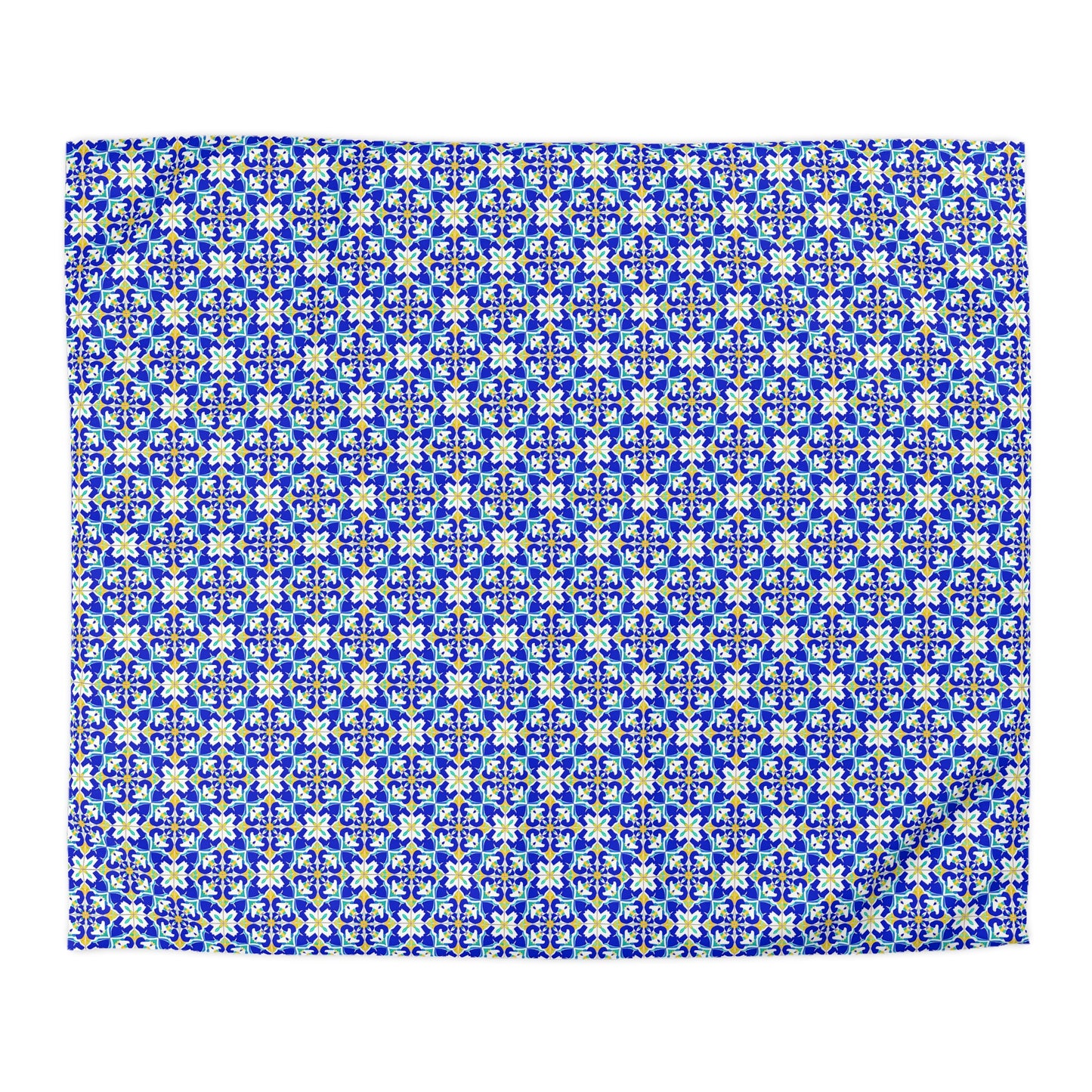 Blue Horizon Mosaic Microfiber Duvet Cover