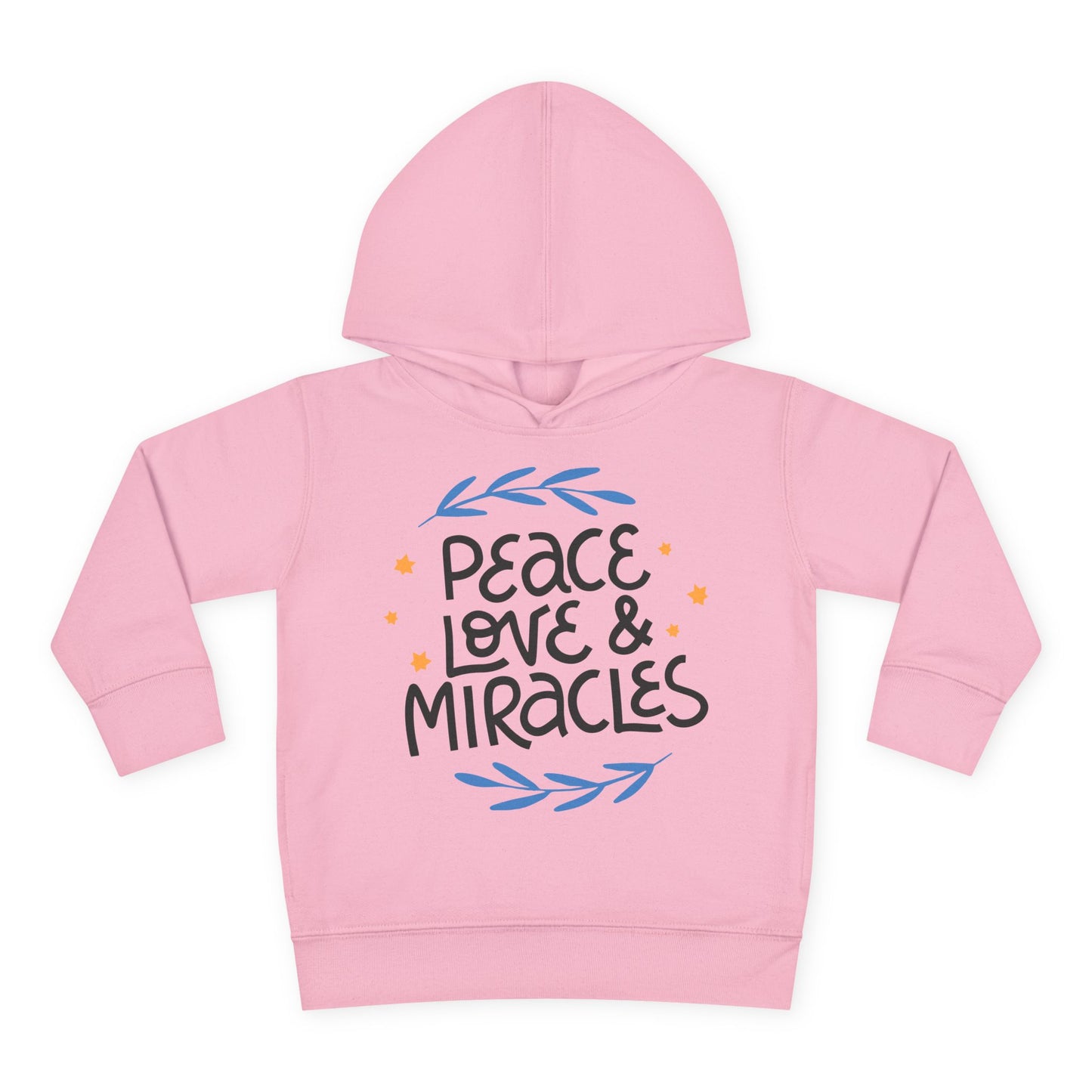 Hanukkah Peace Love & Miracles 2 Toddler Pullover Fleece Hoodie