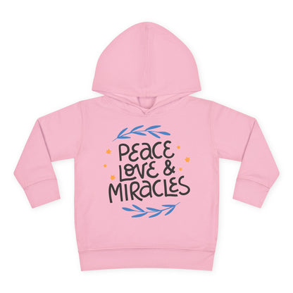 Hanukkah Peace Love & Miracles 2 Toddler Pullover Fleece Hoodie