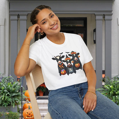 Trick or Treating Cows Adult T-shirt