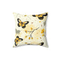 Sunlit Butterfly Bloom Throw Pillow