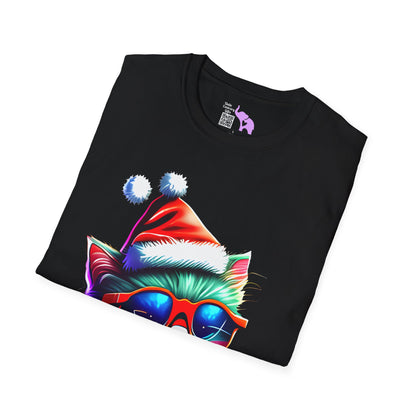 Christmas Kitten w/Gift Adult T-shirt