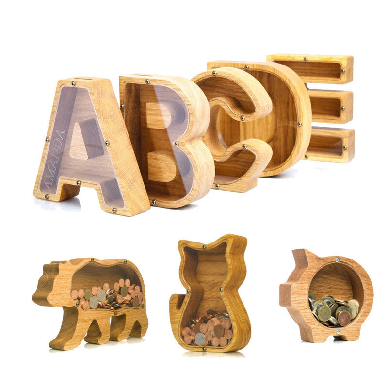 Animals & Alphabet Piggy Banks Wood/Acrylic