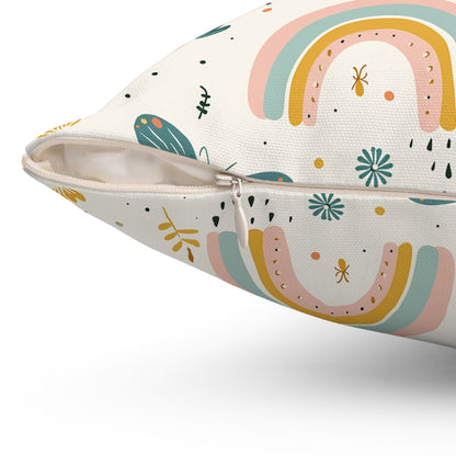 Whispering Wings & Rainbows Throw Pillow