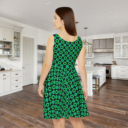 Clover Bloom Burst Women's Skater Dress