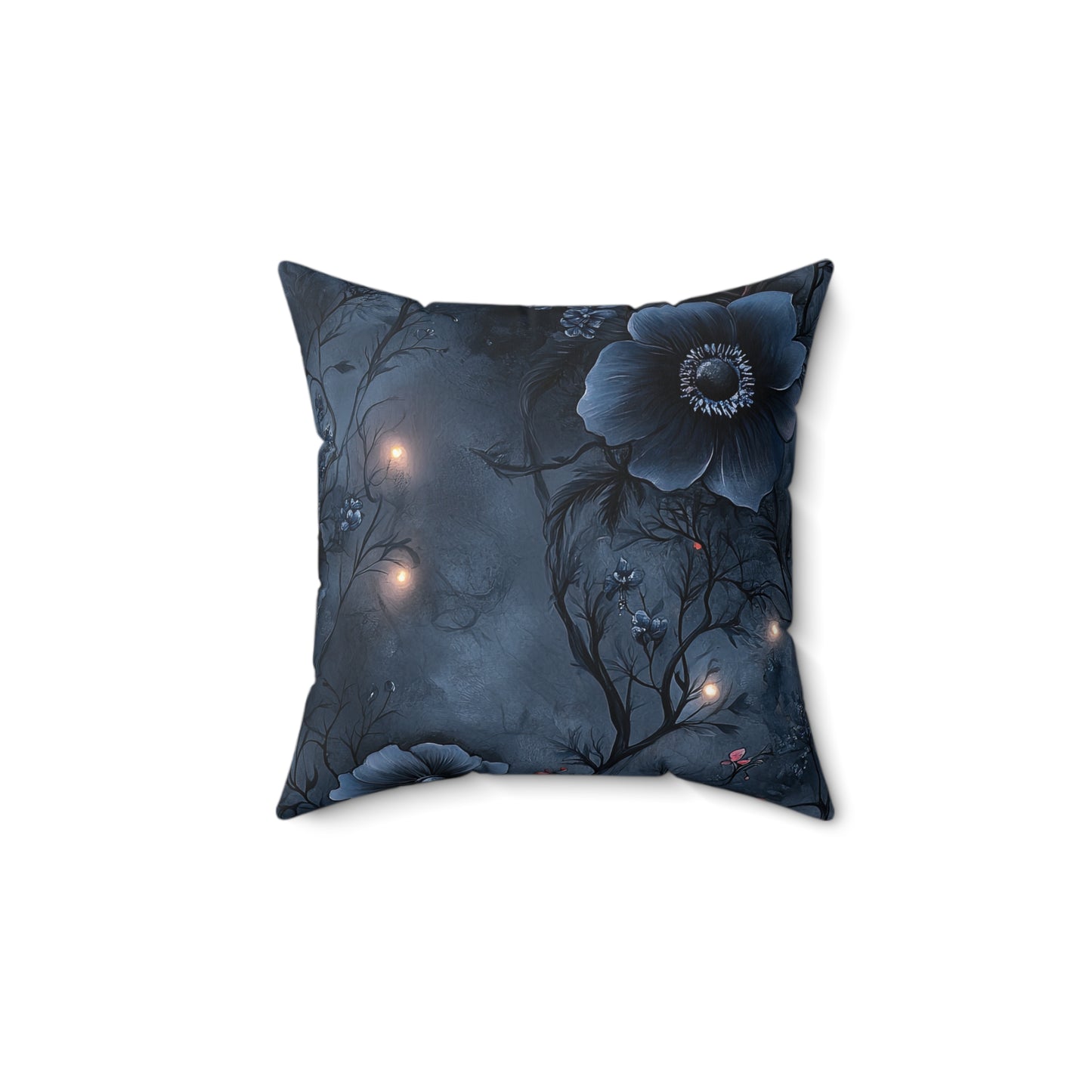 Black Roses & Vines Throw Pillow