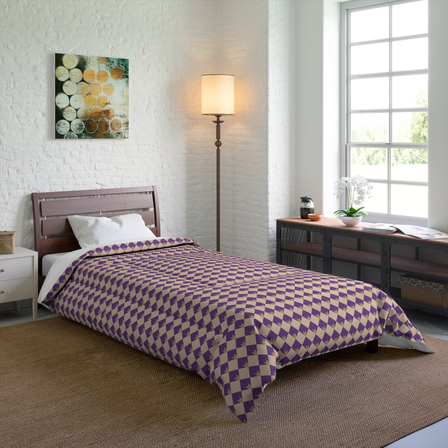 Diamond Bloom-Amethyst & Cream Comforter