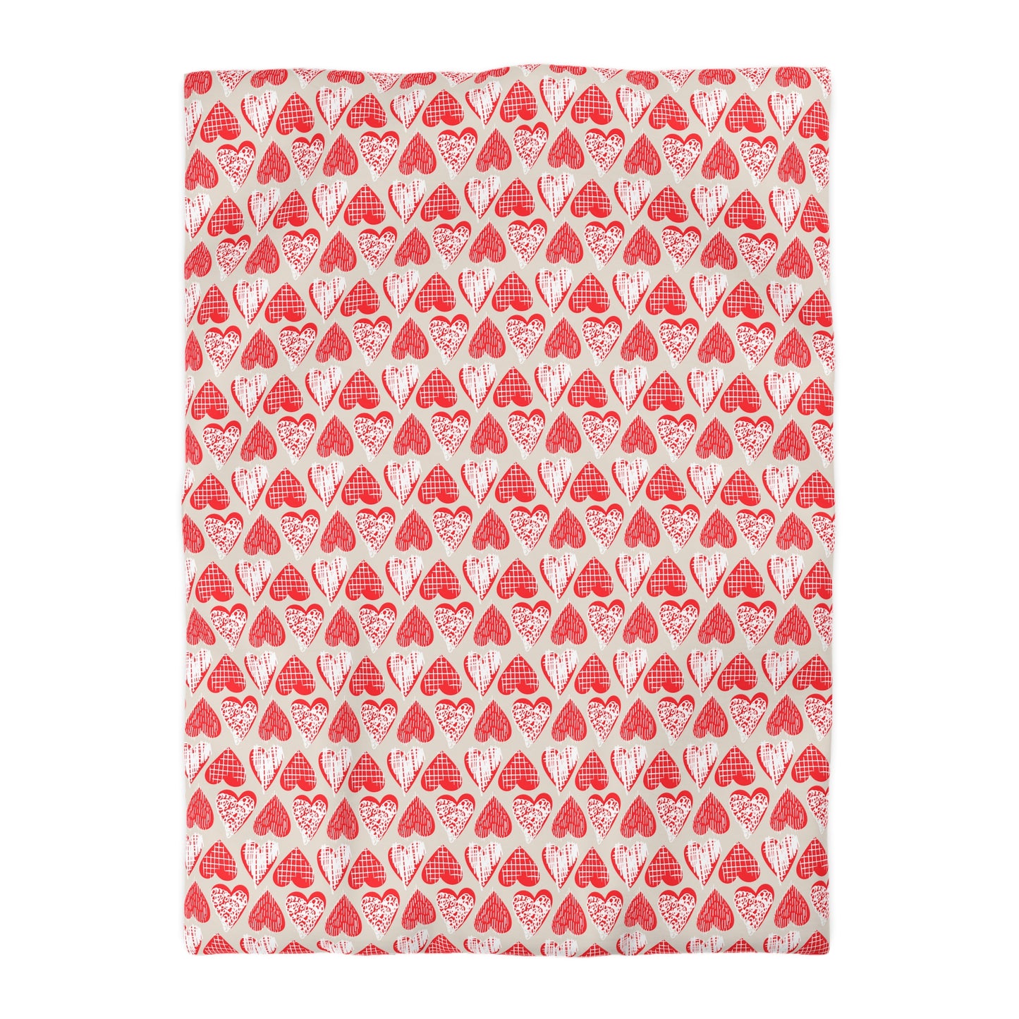 Doodle Hearts Microfiber Duvet Cover