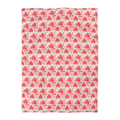 Doodle Hearts Microfiber Duvet Cover